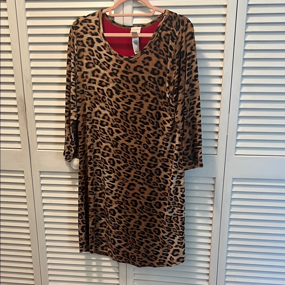 #1335: Leopard Print Sleepwear Dress - Picture 1 of 12